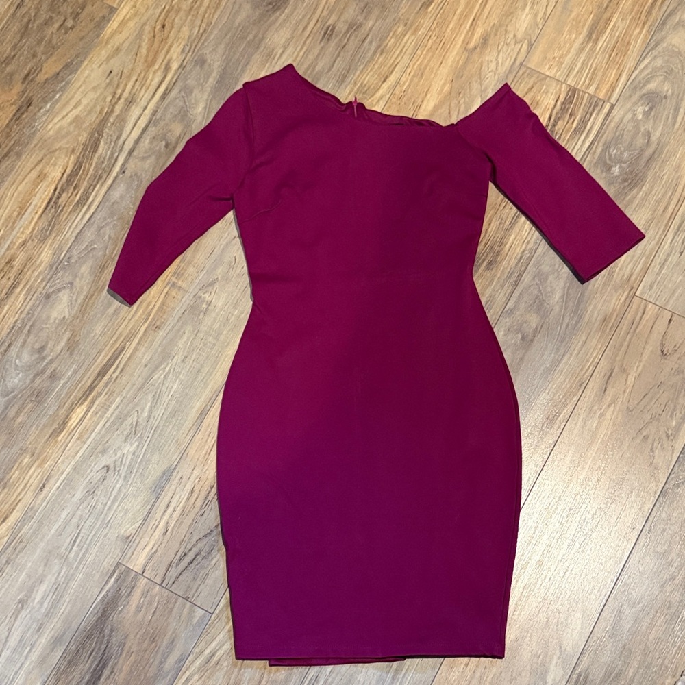 Lulu's Chic Magenta Asymmetrical Dress